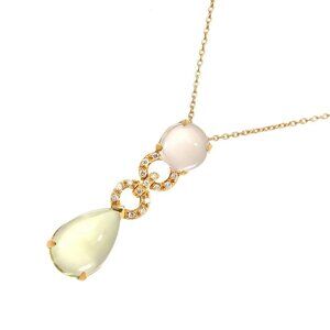 Ponte Vecchio Quartz Diamond 0.09ct Necklace 18K PG 750 90276077